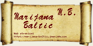 Marijana Baltić vizit kartica